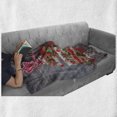 thumbnail image 6 of Christmas Soft Flannel Fleece Throw Blanket, Abstract Cloth Style Tree Concept Buttons Star Topper Wooden Backdrop, Cozy Plush for Indoor and Outdoor Use, 50" x 70", Multicolor, by Ambesonne, 6 of 6