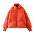 thumbnail image 6 of ShomPort Women's Winter Stand Collar Zip up Puffer Jacket Baggy Short Padded down Warm Coat, 6 of 9