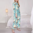 thumbnail image 3 of Goofa White Geese and Flower Printed Women’s 2 Piece Pajama Set Super,Pajamas Women's Long Sleeve Sleepwear Soft Button Down Loungewear Pjs Lounge Set Nightwear-, 3 of 9