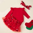 thumbnail image 6 of mgoYE Baby Girl Christmas Outfit Newborn Infant My First Christmas Dress Tutu Skirt with Headband Set, 6 of 8