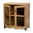 thumbnail image 3 of Baxton Studio Zentra Modern and Contemporary Oak Brown Finished Wood 2-Door Storage Cabinet with Glass Doors, 3 of 10