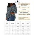 thumbnail image 6 of Unique Bargains Juniors' Plus Size Ruffle Sleeve Blouse V Neck 3/4 Polka Dots Peplum Top 1X Navy Blue, 6 of 7