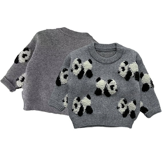 Godderr Toddler Newborn Autumn Winter Sweaters 1M-3Y Baby Pullover Round Sweater Short Cartoon Printing Keep Warm Sweaters for Boys Girls