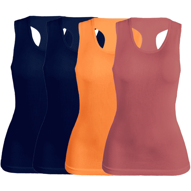 SET DE 4 BLUSAS UNITALLA CAMISETA PARA DAMA SURTIDO EN COLOR SIN MANGAS