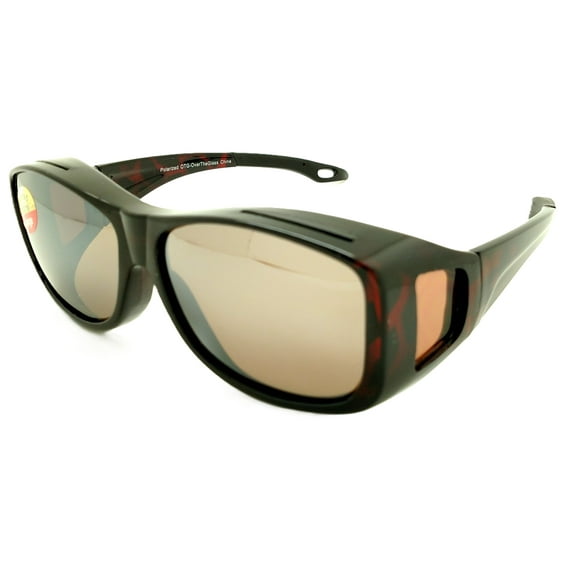 OTG Over-The-Glasses Large Polarized Brown lens vented demi frame sideview