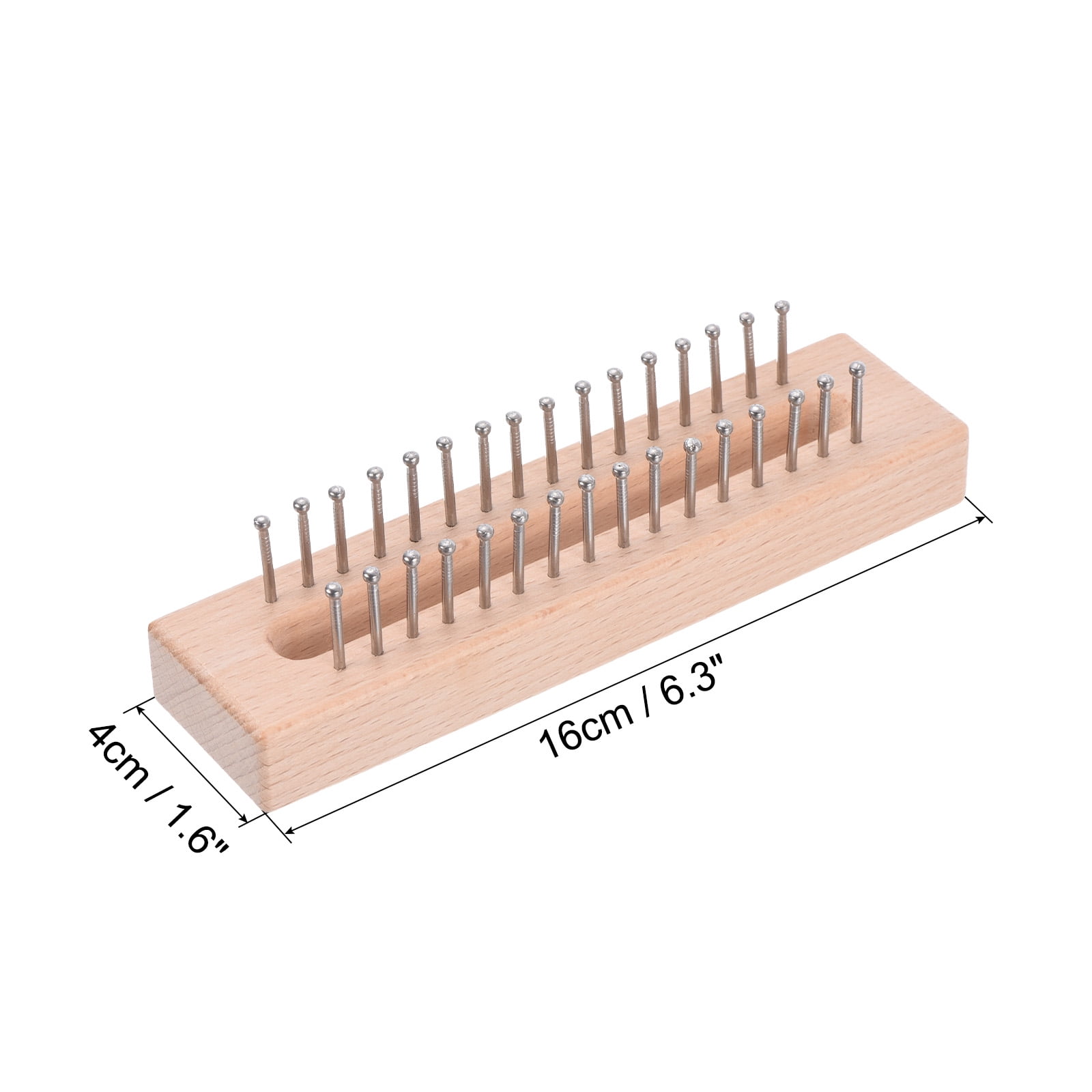 Uxcell 32 Hooks Wooden Weaving Machines Kit, Sock Hat Scarf Sweater Handmade Weave Tool with Pick Needle, Wood