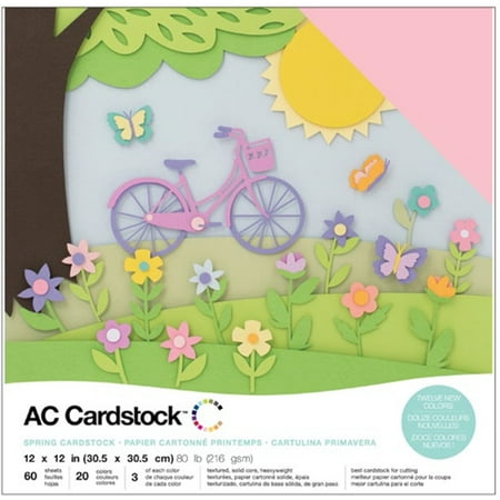 UPC: 0718813769938 | American Crafts Variety Cardstock Pack 12 X12  60/Pkg Spring
