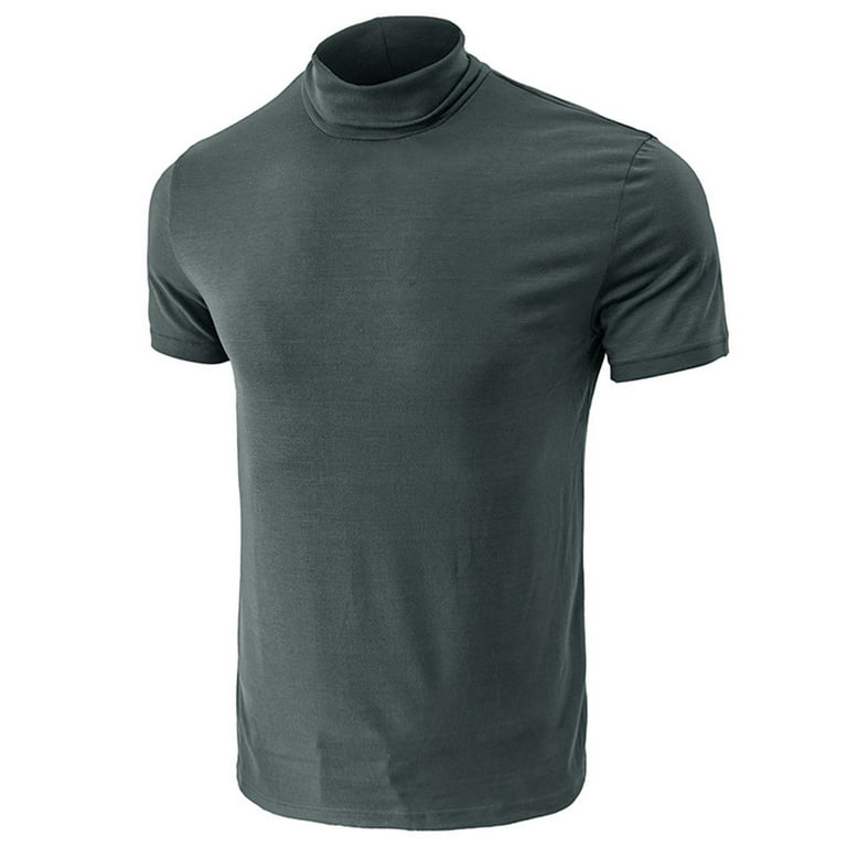 IYTR Mens Sport T-Shirt Casual Slim Fashion Solid Color High