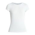 thumbnail image 3 of No Boundaries Crew Neck Tee with Short Sleeves, 1 or 3-Pack, Women’s Sizes XXS-XXL, 3 of 8