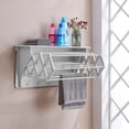 thumbnail image 4 of Danya B Accordion Metal and Wooden Drying Rack, White, 4 of 8