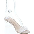 thumbnail image 7 of Static Footwear Womens Kissy-01 Fashion Lucite Clear Chunky  Heel Dress Sandals, 7 of 7
