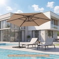 thumbnail image 4 of Costway Parasol Déporté de Patio 10 Pi avec Rotation à 360°, Évent, Base en Croix Incluse Beige, 4 of 9