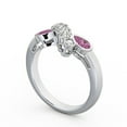 thumbnail image 2 of 0.80 Ct Pear Cut Natural Pink Sapphire Diamond Engagement Eternity Band for Ladies 14K White Gold Size 10.5, 2 of 7