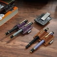 thumbnail image 2 of Pen Holder with Clip Double Hole Leather Pen Clip Holder for Notebook Journal, 2 of 11