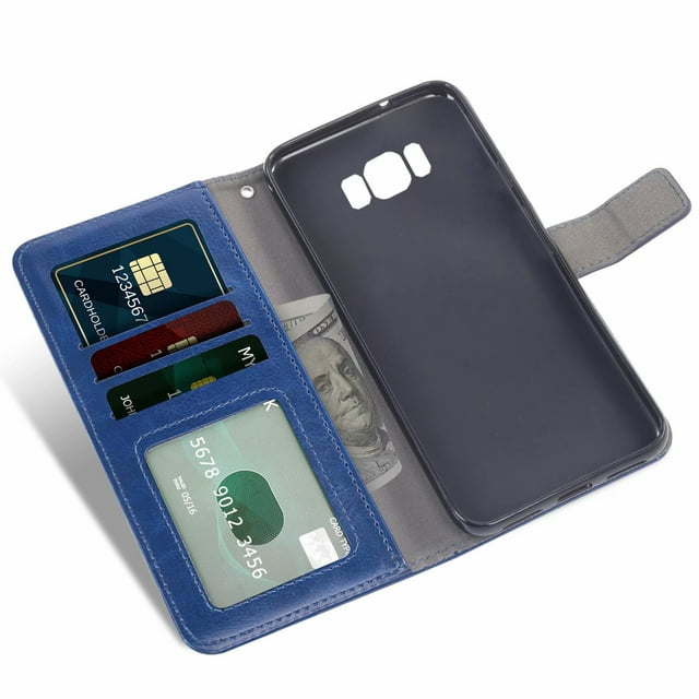 Mobile Phone Cover for Samsung S8 Active, Cover Premium Pu Leather Tpu Flip Cover Magnetic Closure Card Compartment Stand Function Wallet with Lanyard Protective Cover