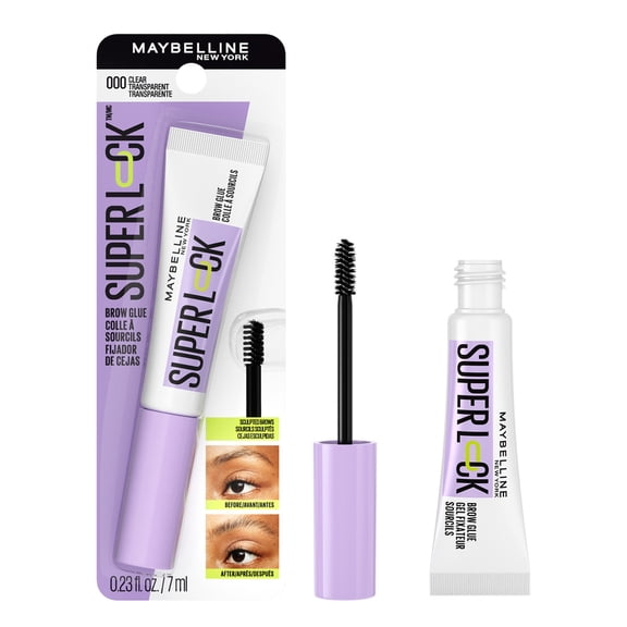 Maybelline Super Lock Brow Glue Clear Eyebrow Gel, Clear, 0.23 fl oz