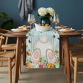 thumbnail image 2 of Easter Table Runner - 48 Inch Long, Kitchen Dining Table Runner Dresser Scarves, Spring Watercolor Eggs Tulip Wooden Grain Teal Farmhouse Decor for Coffee Tables Wedding Party Banquet, 2 of 8