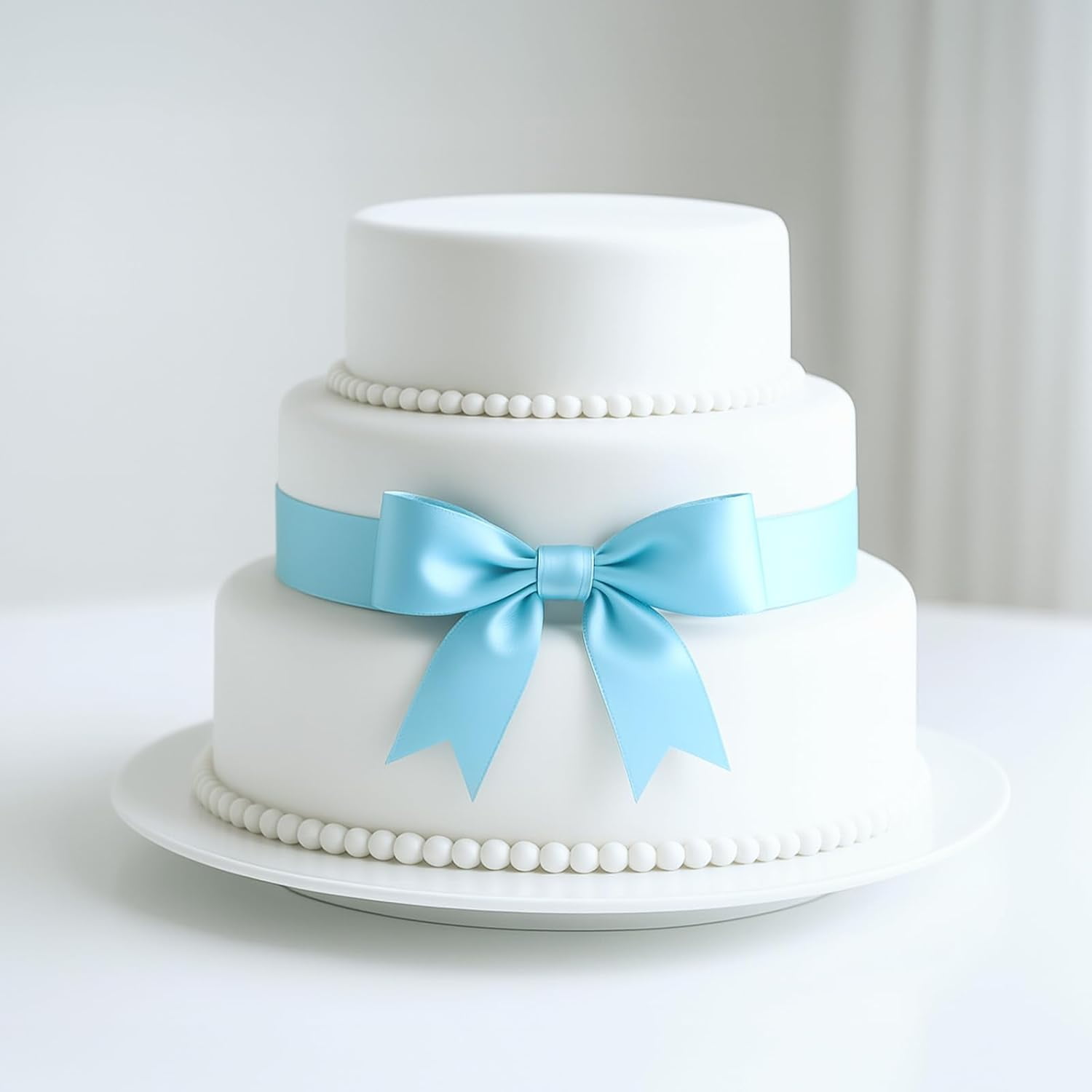 Baby Blue Satin Ribbon – 1 1/2'' x 100 Yards Polyester Light Blue Ribbon for Gift Wrapping, Baby Shower, Wedding, Party Decoration, DIY Crafts, Floral Bouquets and Wreath Bows