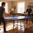 thumbnail image 2 of Soozier Full Size Ping Pong Table, Folding Table Tennis Table Set, Blue, 2 of 10