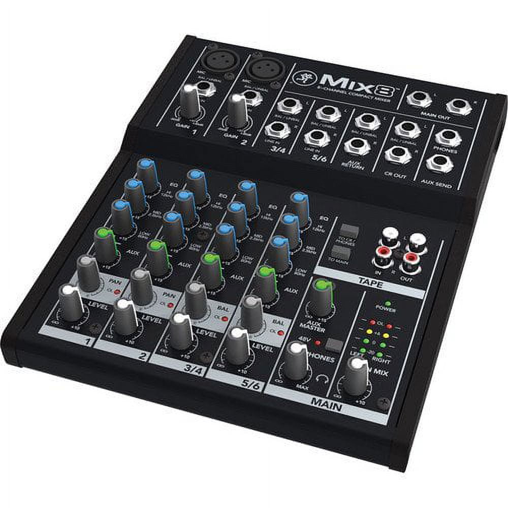 Mackie Mix8 8-Channel Compact Mixer with Gator Cases G-MIXERBAG-1212 Padded Nylon Mixer/Equipment Bag Bundle
