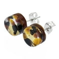 thumbnail image 4 of GlassOfVenice Murano Glass Venetian Reflections Round Stud Earrings - Topaz Gold, 4 of 6