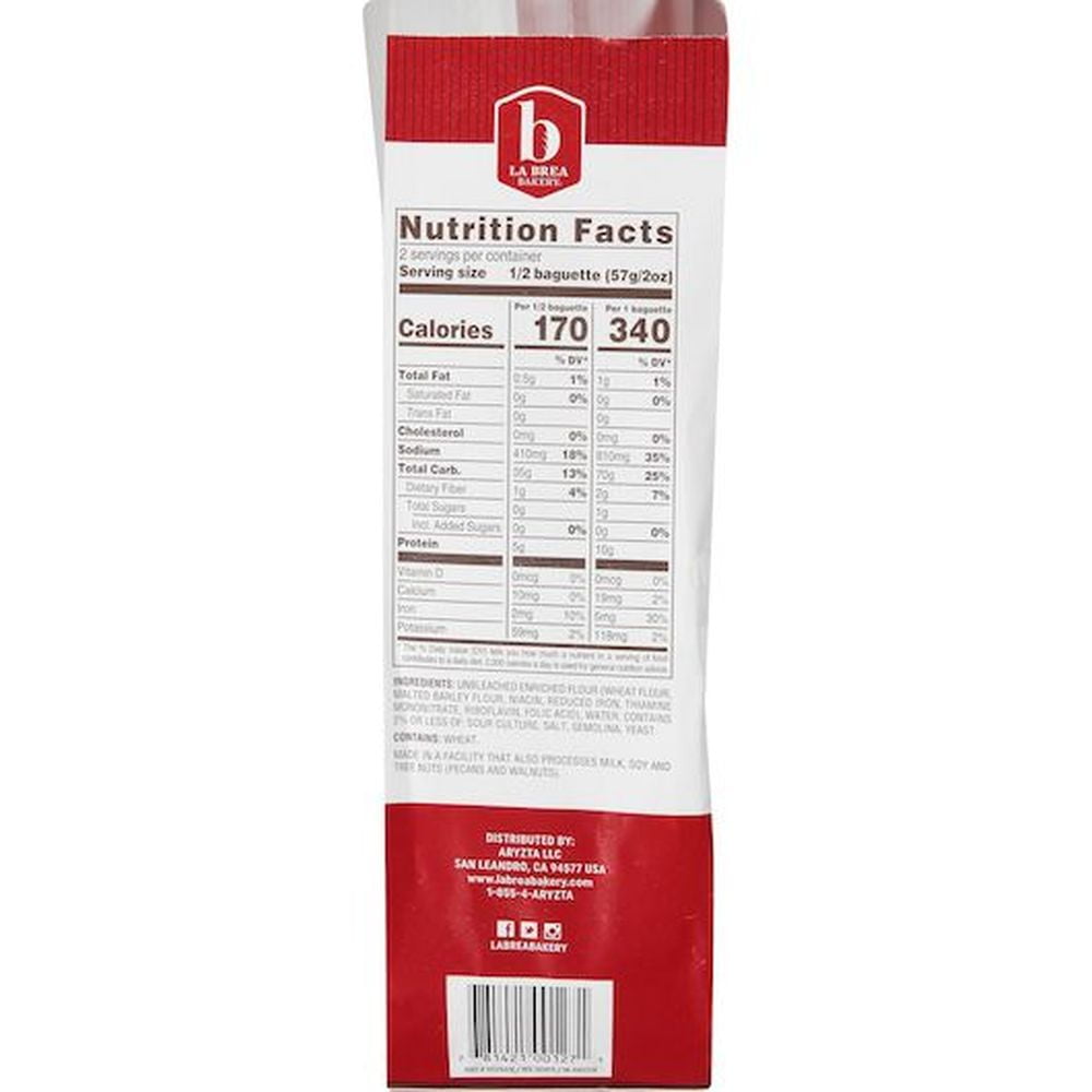 Labrea Bakery French Demi Bread Baguette, 4 Ounce - 48 per case.