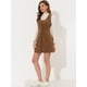 thumbnail image 4 of INSPIRE CHIC Vestido de pana informal con cuello redondo y botones para mujer marrón XL, 4 of 6