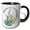 Black/White, variant on 3drose, Green Boho Lily Monogram Initial D, 11oz Magic Transforming Mug