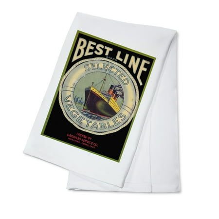 Best Line Vegetable - Vintage Crate Label (100% Cotton Kitchen (Best Vegetable Side Dishes)