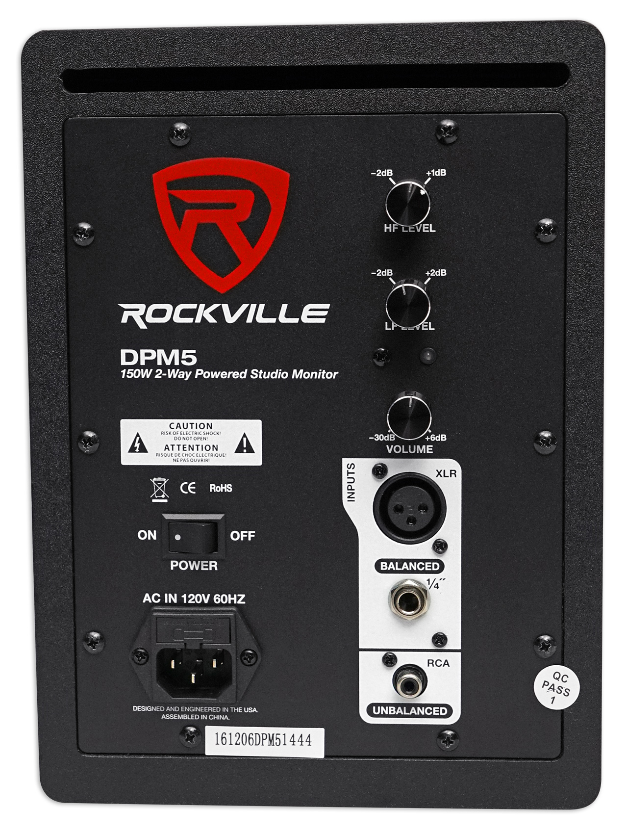 Rockville DPM5W 5.25" 2-Way 150W White Active/Powered Studio Monitor Speaker
