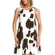 thumbnail image 1 of Fotbe Brown Cow Vestido de Verano sin Mangas para Mujer – Vestido Midi Línea A, Estilo Camiseta Floral, Vestido Playero Casual y Fluido, 1 of 7