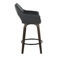 thumbnail image 5 of Mustang 26" Fixed-Height Counter Stool Set of 2 with Backs, Counter Height Chairs, Counter Height Stools Swivel, Swivel Counter Stools For Kitchen Island (Black Faux Leather), 5 of 6