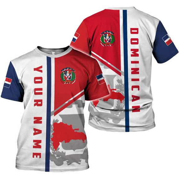 Personalized Dominican Republic Shirts 3D, Republica Dominicana Tshirt, Gift Dominican Republic Flag Proud T Shirt (S)