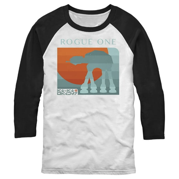 Men's Star Wars: Rogue One AT-AT Sunset Baseball Graphic Tee White/Black X Large