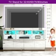 thumbnail image 4 of 70" LED TV Stand for up to 80" TVs, 32" High Modern Entertainment Center with 4-Doors Cabinet & 6 Shelves to Storage, High Gloss Media Console Table, 4 of 10
