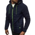thumbnail image 3 of Odeerbi Hooded 2025 Casual Outwear Jackets for Men Autumn Trendy Color Matching Splicing Jacket Sweater 2025 Casual Jacket Navy, 3 of 5