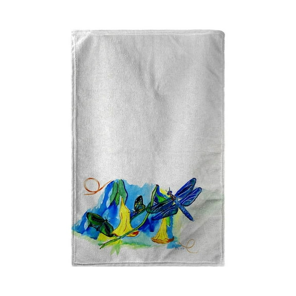 Betsy Drake Interiors Yellow Bells and Dragonfly Beach Towel