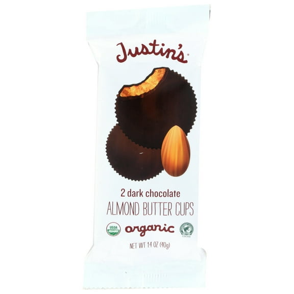Justin's Nut Butter Almond Butter Cups, Dark Chocolate, 1.4 Oz, Case of 12