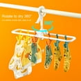 thumbnail image 2 of 1 Set Clothes Racks Hanger Set Elastic Ergonomic Mini Size Burr-free Reusable Air Clothes Strong Load Bearing Anti-slip Windproof Socks Underwear Pins Hanger Set Household Supplies, 2 of 8
