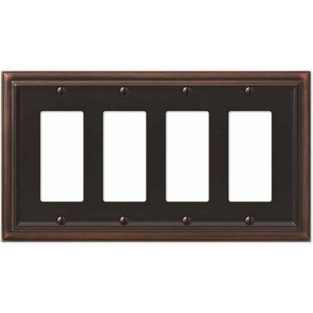 Cast Bronze Wall Register - Continental Aged Bronze Cast Quad Rocker Wallplate