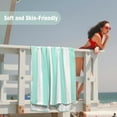 thumbnail image 3 of Large Oversized Beach Towel - 35 x 70 Inch Microfiber Pool Towel, Pink Striped Quick Dry Cabana Swim Towel, 3 of 6