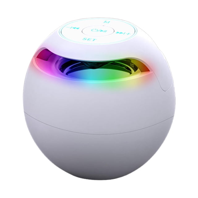 Miulika Mini Portable Home Bluetooth Speaker Rechargeable Alarm Clock Subwoofer White A