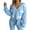 Blue, variant on Sales Womens Cute Cloud Sweater Knitted Jumper Crop Tops V Neck Shirts Casual Color Block Cardigan Long Sleeve Blouse