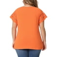 thumbnail image 3 of NOMADIC NOOK Women's Plus Size Tops Short Sleeve Lace Panel Elegant Work Packs Blouses, 3 of 5