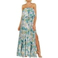 thumbnail image 3 of KelaJuan Women Bohemian Long Dress Summer Floral Print Slit Flowy Sleeveless Beach Dress Party Streetwear, 3 of 7