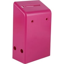 MCB Hard Plastic Charity Donation Boxes or Coin Collection Box, Wall Mount Ballot Box, 6.1" x 3.9" x 2.2" - Pack of 5 Pink