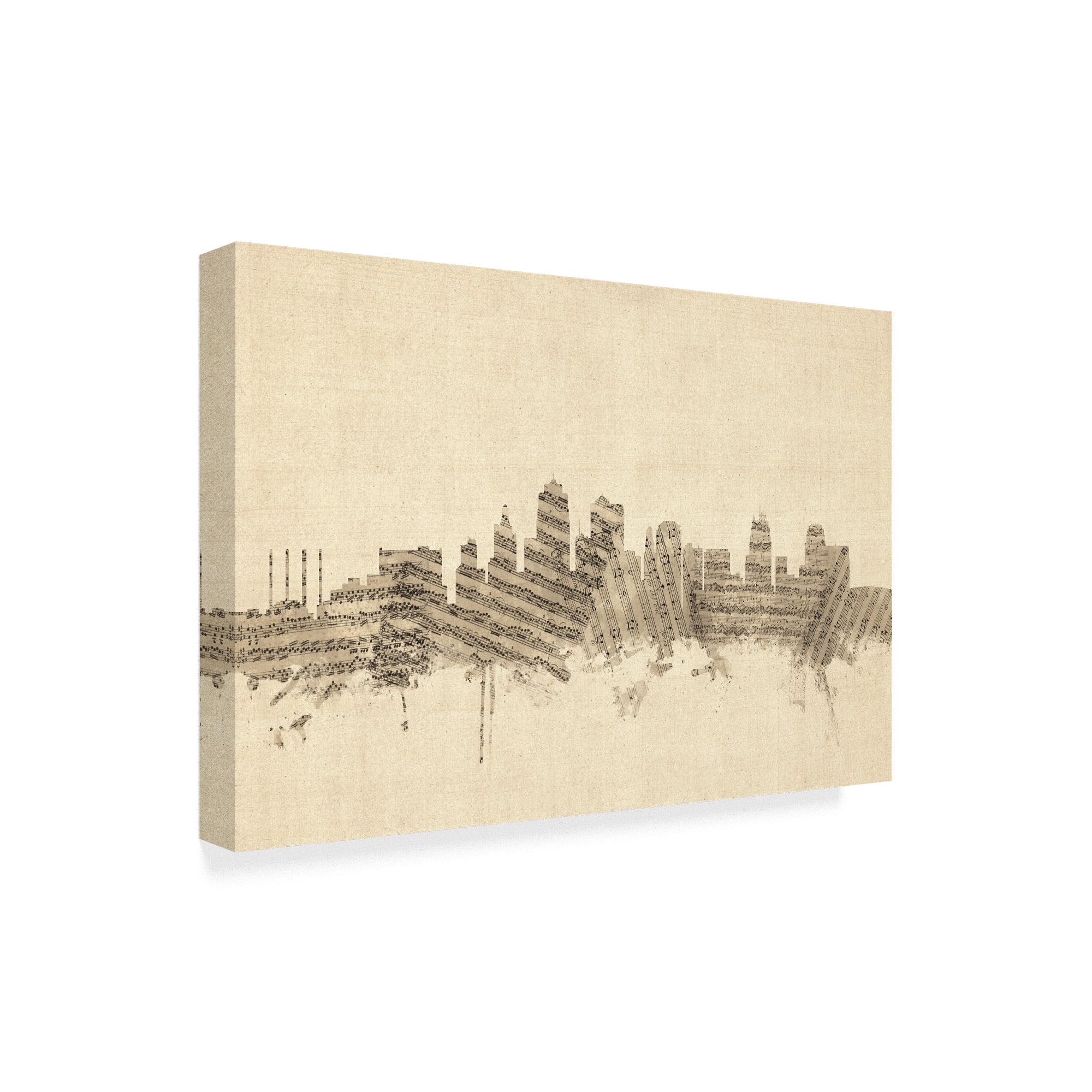 Trademark Fine Art 'Kansas City Missouri Skyline Sheet Music' Canvas Art by Michael Tompsett