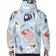 thumbnail image 7 of Lsque Cute Chameleons On Blue Pattern Casual Men's Hoodie,Hooded Sweatshirt with Kangaroo Pocket,Pullover Hoodie-3X-Large, 7 of 7
