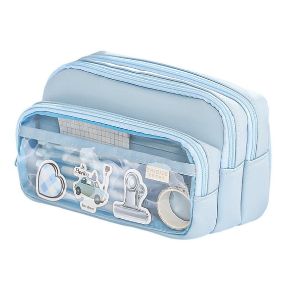 ROZYARD Large Pen Case Zippers Pen Holder Pouch Portable Pen Bag Expandable Pencil Bag