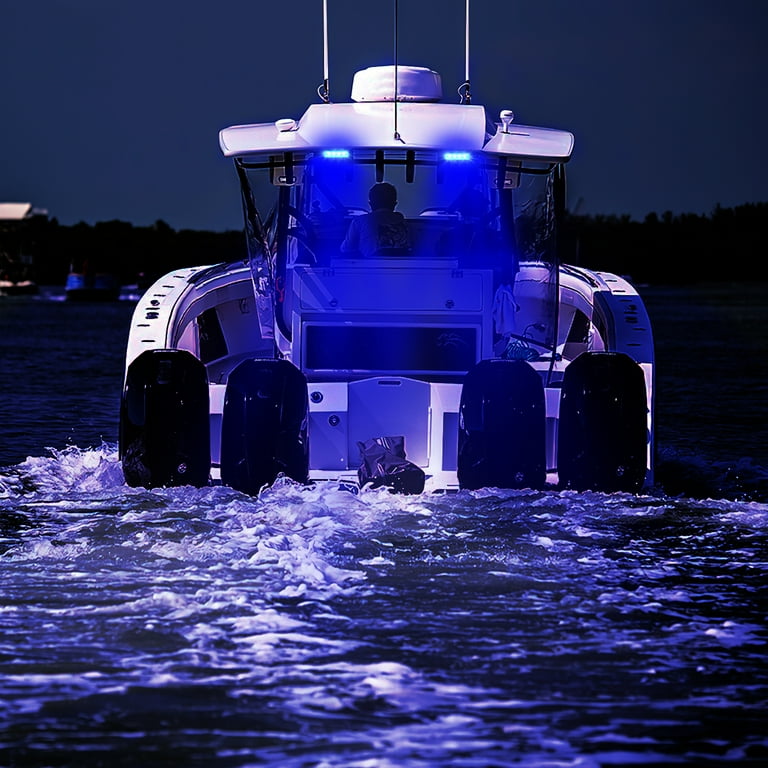 Nilight Marine LED Navigation Lights 2PCS 72W Blue Beam Flood Beam